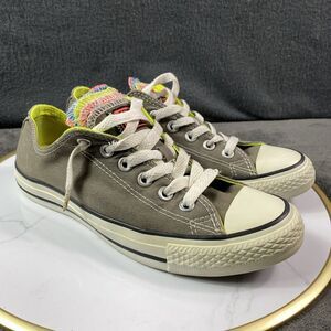 Converse Allstar Chuck Taylor Gray Canvas Multi Color Neon Tongue Size M 6/W 8